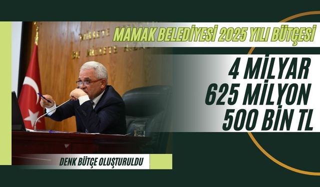 Mamak Belediyesi 2025 Yılı Bütçesi Onaylandı