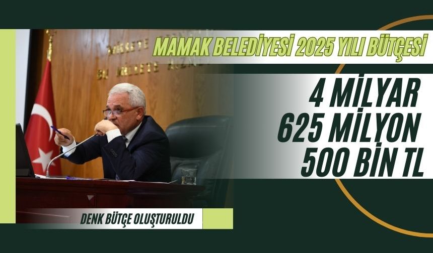 Mamak Belediyesi 2025 Yılı Bütçesi Onaylandı